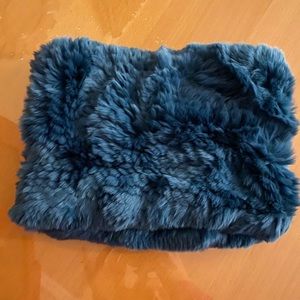 Blue rabbit fur snood Jocelyn